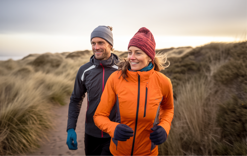 Top 5 goede voornemens - Man en vrouw joggend in de duinen 
